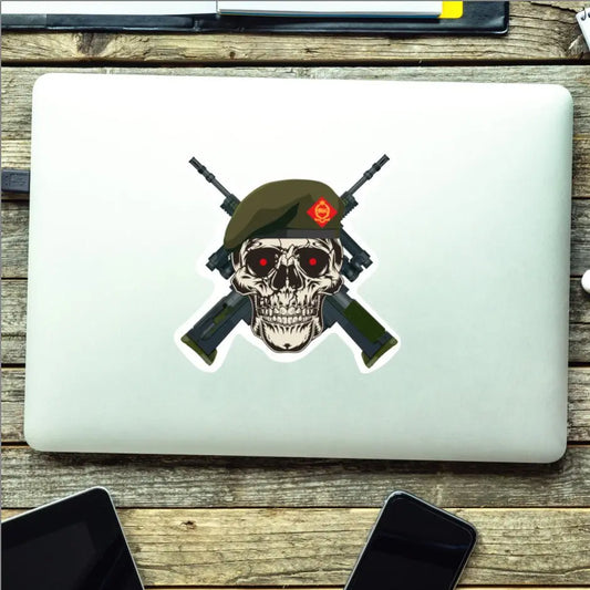 King's Own Royal Border Regiment High-Quality Vinyl Sticker - Crossed Rifles redplume