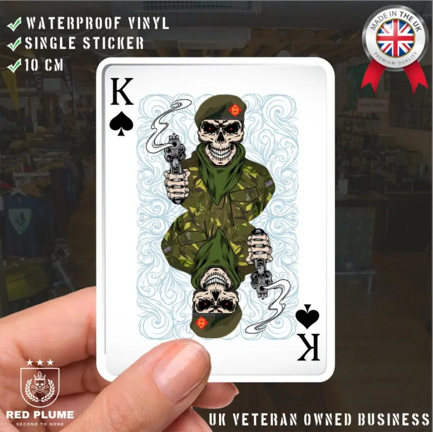 King's Own Royal Border Regiment King of Spades Waterproof Vinyl Sticker 10cm redplume