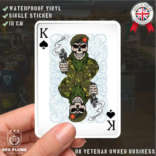 King's Own Royal Border Regiment King of Spades Waterproof Vinyl Sticker 10cm redplume