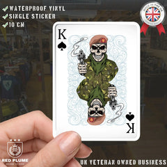 King's Royal Hussars KRH King of Spades Waterproof Vinyl Sticker/Decal 10cm redplume