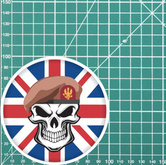 King's Royal Hussars KRH Skull with Beret UJ Vinyl Sticker - 10cm redplume
