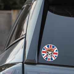King's Royal Hussars KRH Skull with Beret UJ Vinyl Sticker - 10cm redplume