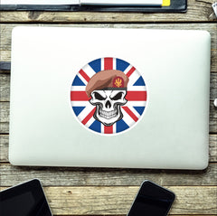 King's Royal Hussars KRH Skull with Beret UJ Vinyl Sticker - 10cm redplume