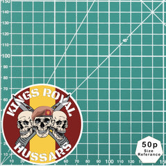 King's Royal Hussars KRH Waterproof Vinyl Stickers Three Skull Design redplume