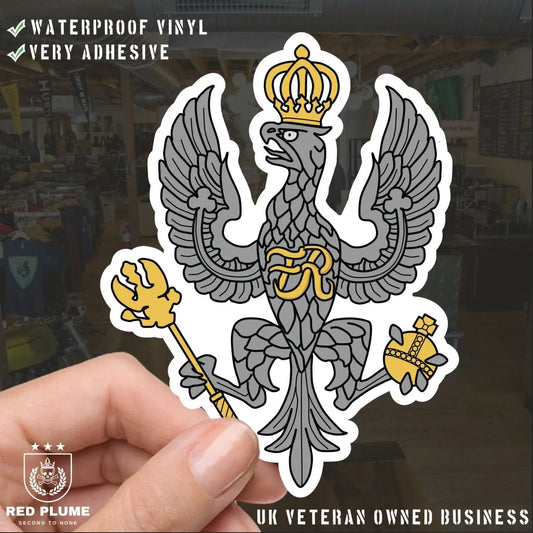 King's Royal Hussars Waterproof Vinyl Stickers - Official MoD Reseller redplume