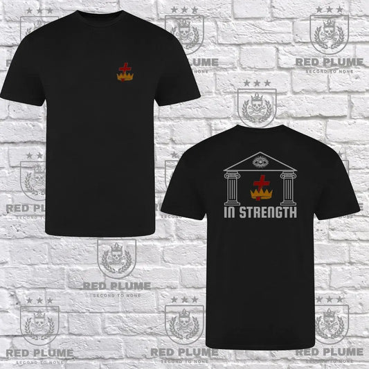 Knights Templar In Strength T Shirt - Red Plume