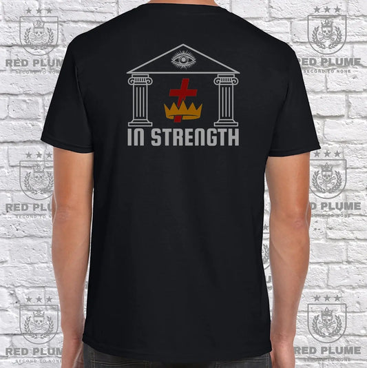 Knights Templar In Strength T Shirt - Red Plume