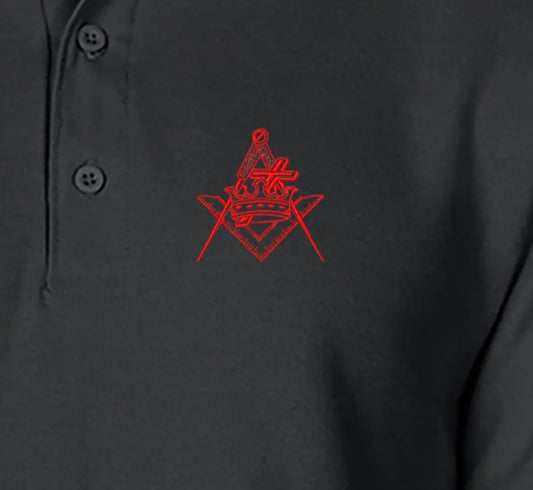 Knights Templar Polo Shirt - Red Plume