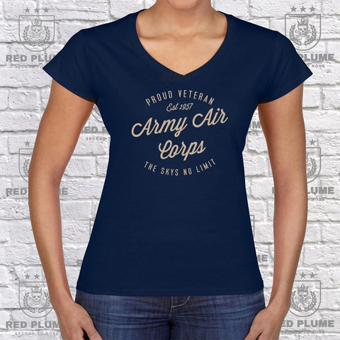 Ladies Army Air Corps Vintage T Shirt redplume