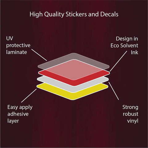 Light Dragoon Guards Veteran UV Laminated Skull & Beret Decal - Red Plume