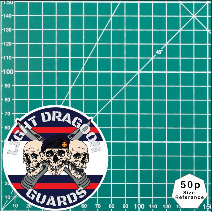 Light Dragoons Waterproof Vinyl Stickers Three Skull Design redplume