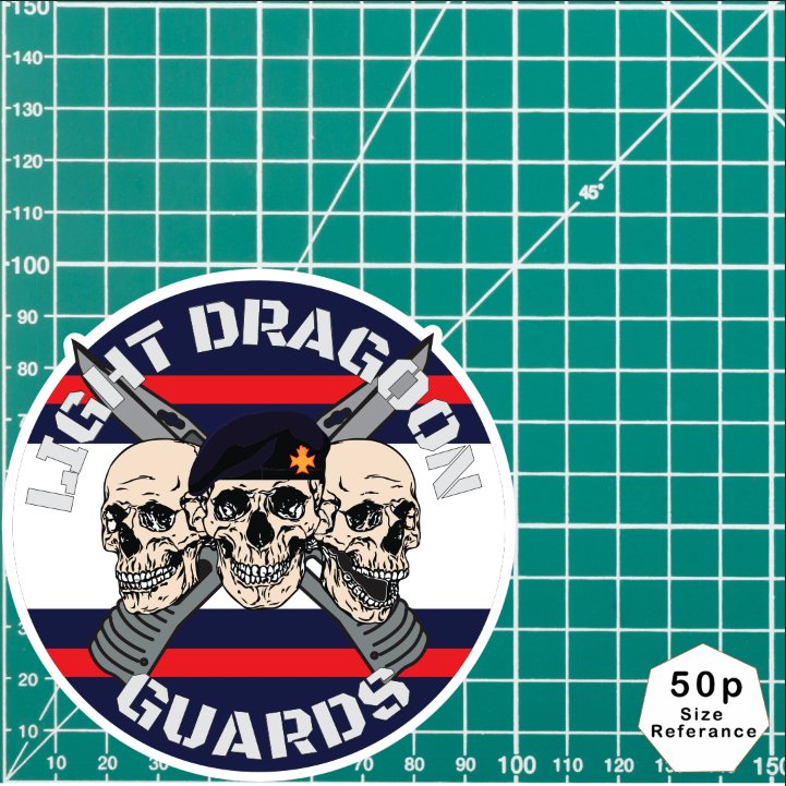 Light Dragoons Waterproof Vinyl Stickers Three Skull Design redplume
