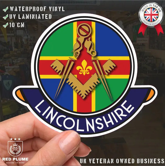 Lincolnshire Masonic Car Sticker | UV Laminated redplume