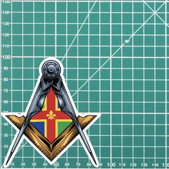 Lincolnshire Masonic Stickers Square & Compass Union Vinyl Decals redplume