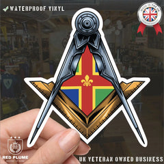 Lincolnshire Masonic Stickers Square & Compass Union Vinyl Decals redplume