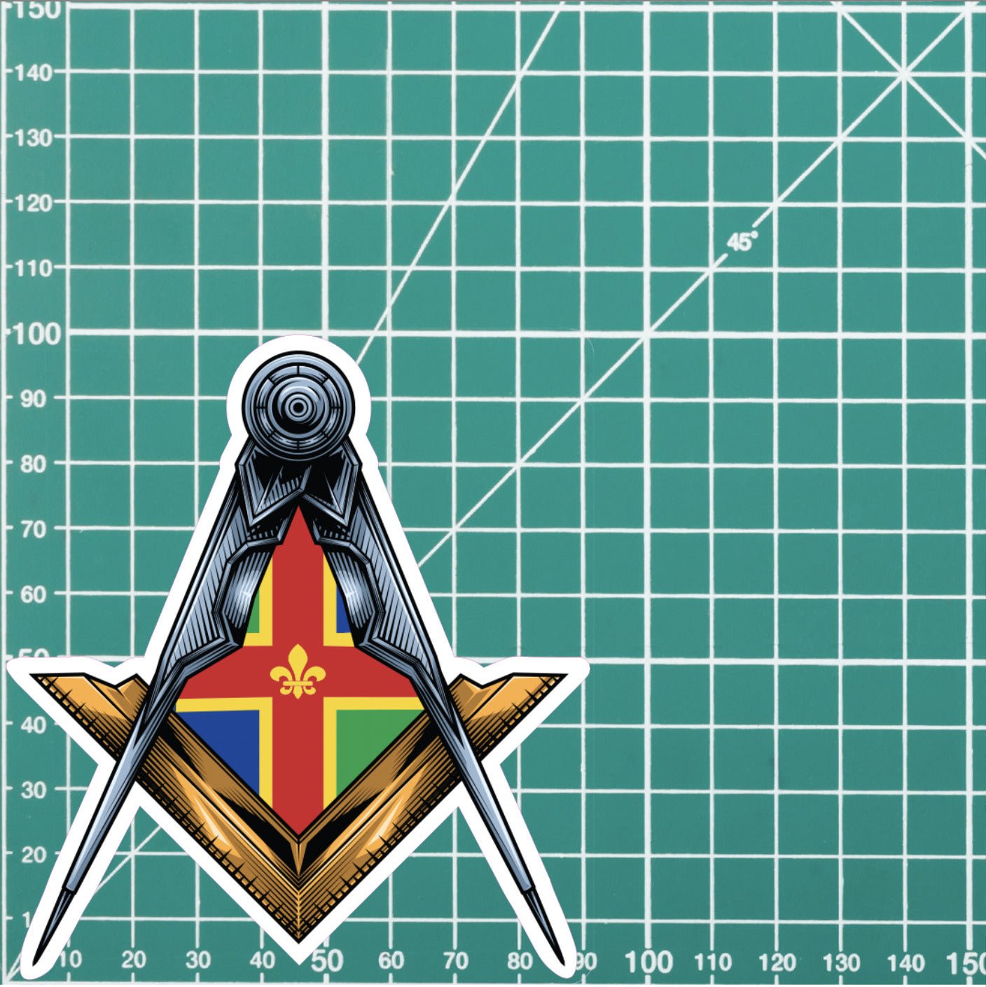 Lincolnshire Masonic Stickers Square & Compass Union Vinyl Decals redplume