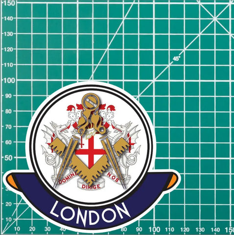 London Masonic Car Sticker | UV Laminated - Red Plume