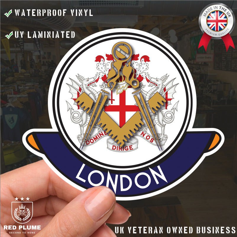 London Masonic Car Sticker | UV Laminated redplume