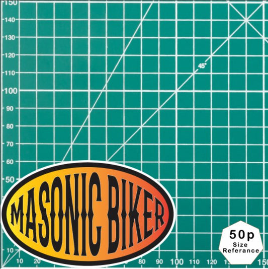 Masonic Biker Decal - UV Laminated Font Oval Sticker for Bike, Car, or Topbox redplume