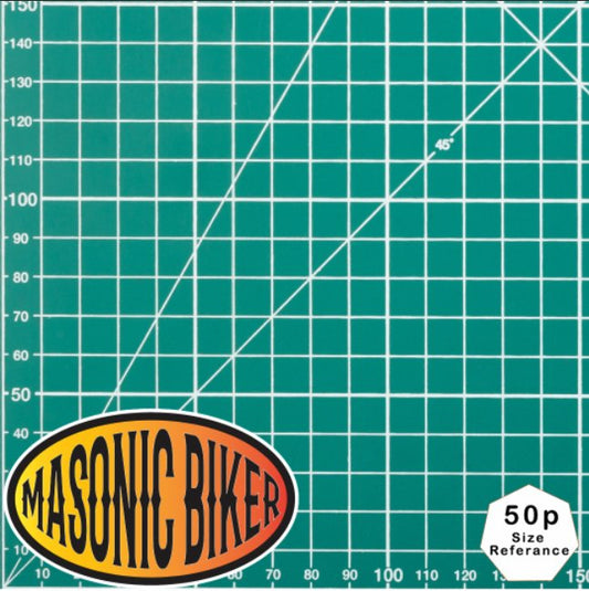 Masonic Biker Decal - UV Laminated Font Oval Sticker for Bike, Car, or Topbox redplume