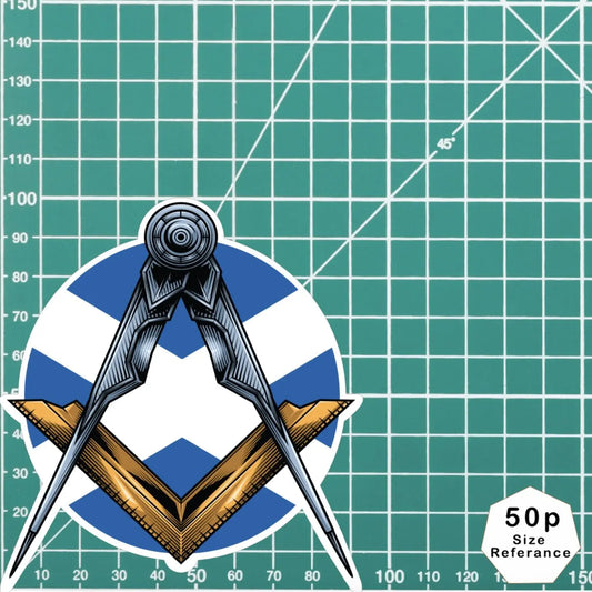 Masonic Square and Compass Scottish Flag Vinyl Sticker Decal | Waterproof redplume