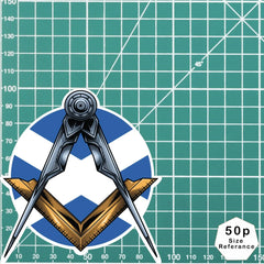 Masonic Square and Compass Scottish Flag Vinyl Sticker Decal | Waterproof redplume