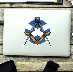 Masonic Square and Compass Scottish Flag Vinyl Sticker Decal | Waterproof redplume