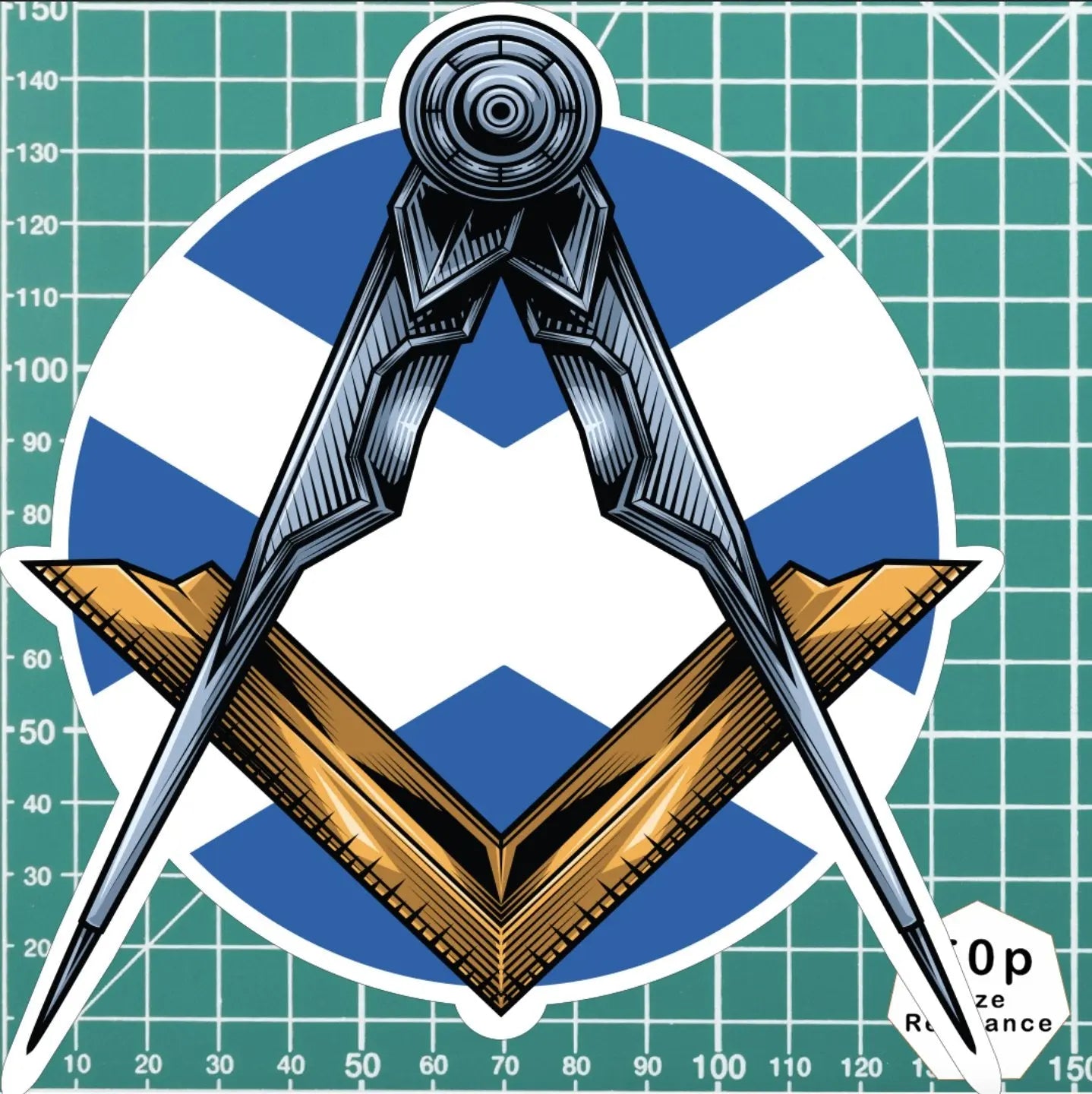 Masonic Square and Compass Scottish Flag Vinyl Sticker Decal | Waterproof redplume