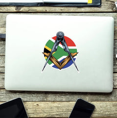 Masonic Square and Compass South African Flag Vinyl Sticker Decal | Waterproof redplume