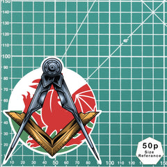 Masonic Square and Compass Welsh Flag Vinyl Sticker Decal | Waterproof redplume