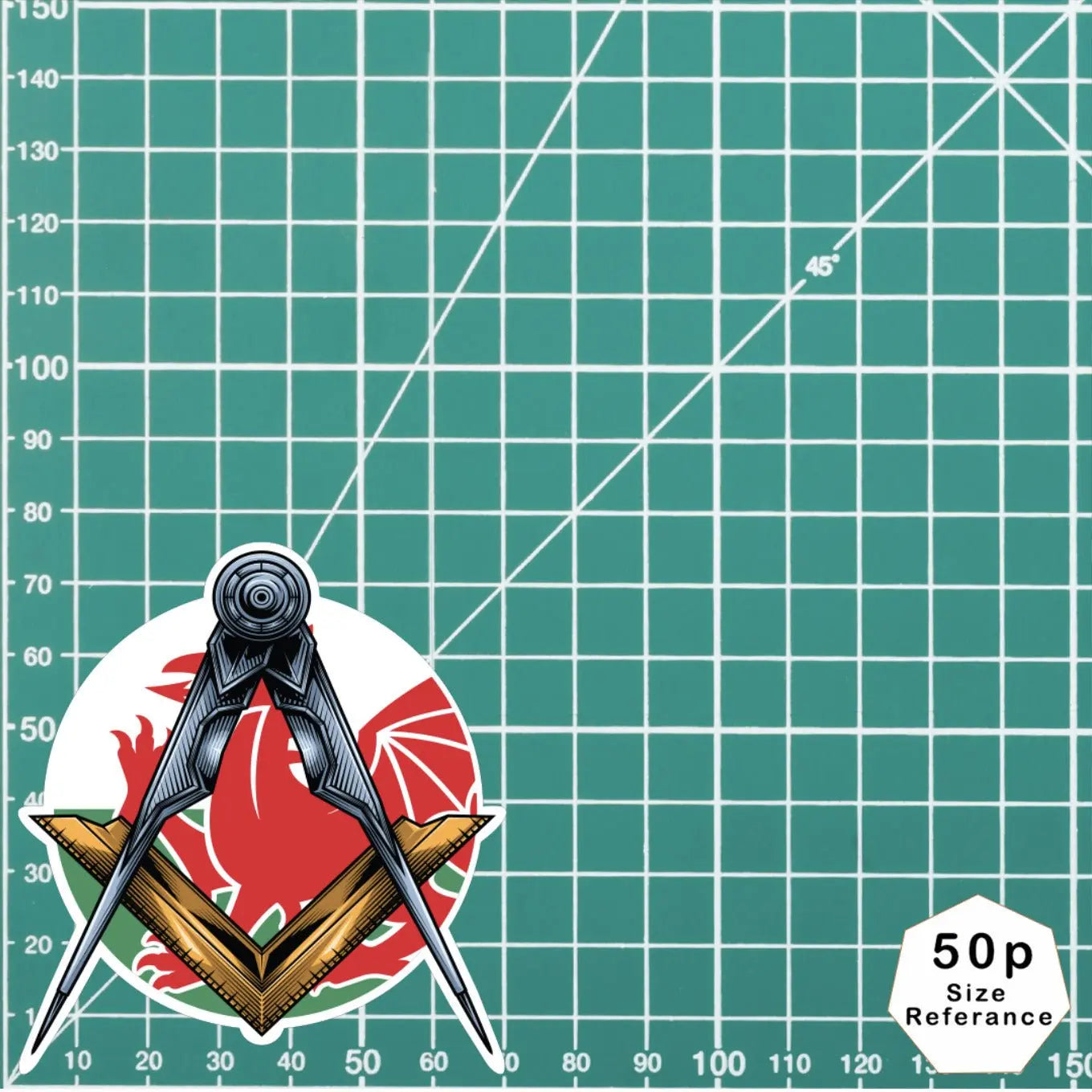 Masonic Square and Compass Welsh Flag Vinyl Sticker Decal | Waterproof redplume
