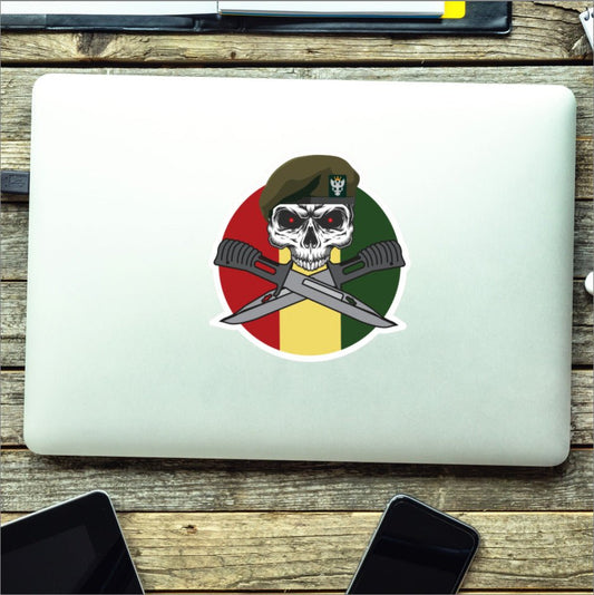 Mercian Regiment Car Decal - Stylish Skull and Crossed Bayonets Design redplume