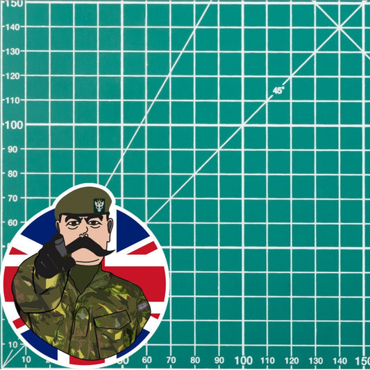Mercian Regiment Vinyl Waterproof Sticker, Lord Kitchener Design redplume