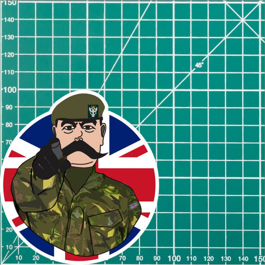 Mercian Regiment Vinyl Waterproof Sticker, Lord Kitchener Design redplume