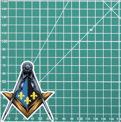 Monmouthshire Masonic Sticker Square & Compass Union Vinyl Decal redplume