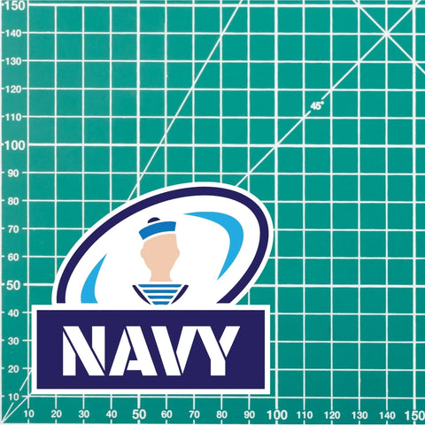 Navy Rugby Quality Vinyl Sticker, Army Navy Rugby 100mm wide redplume