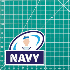 Navy Rugby Quality Vinyl Sticker, Army Navy Rugby 100mm wide redplume