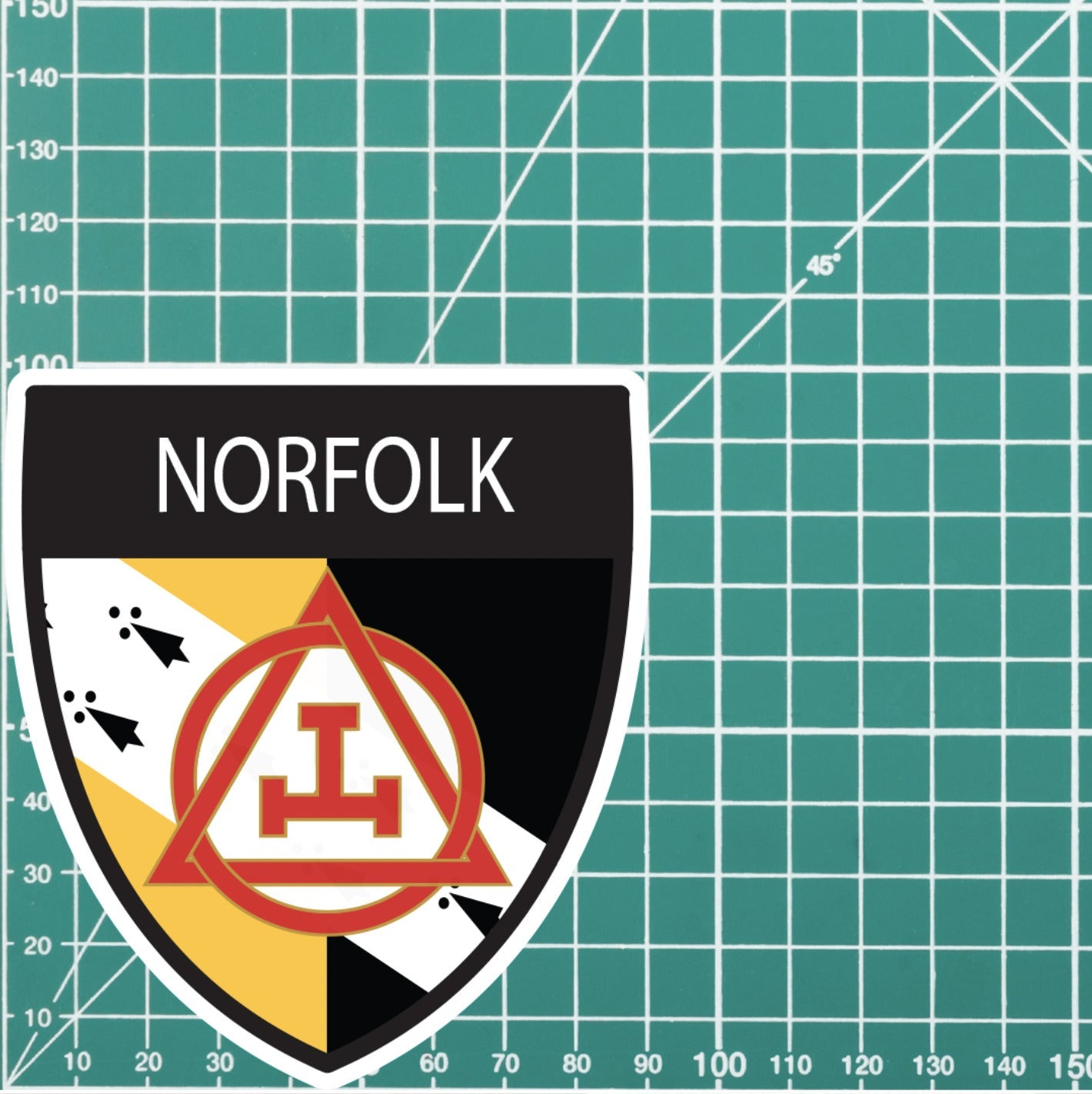 Norfolk Masonic Holy Royal Arch Shield Sticker redplume