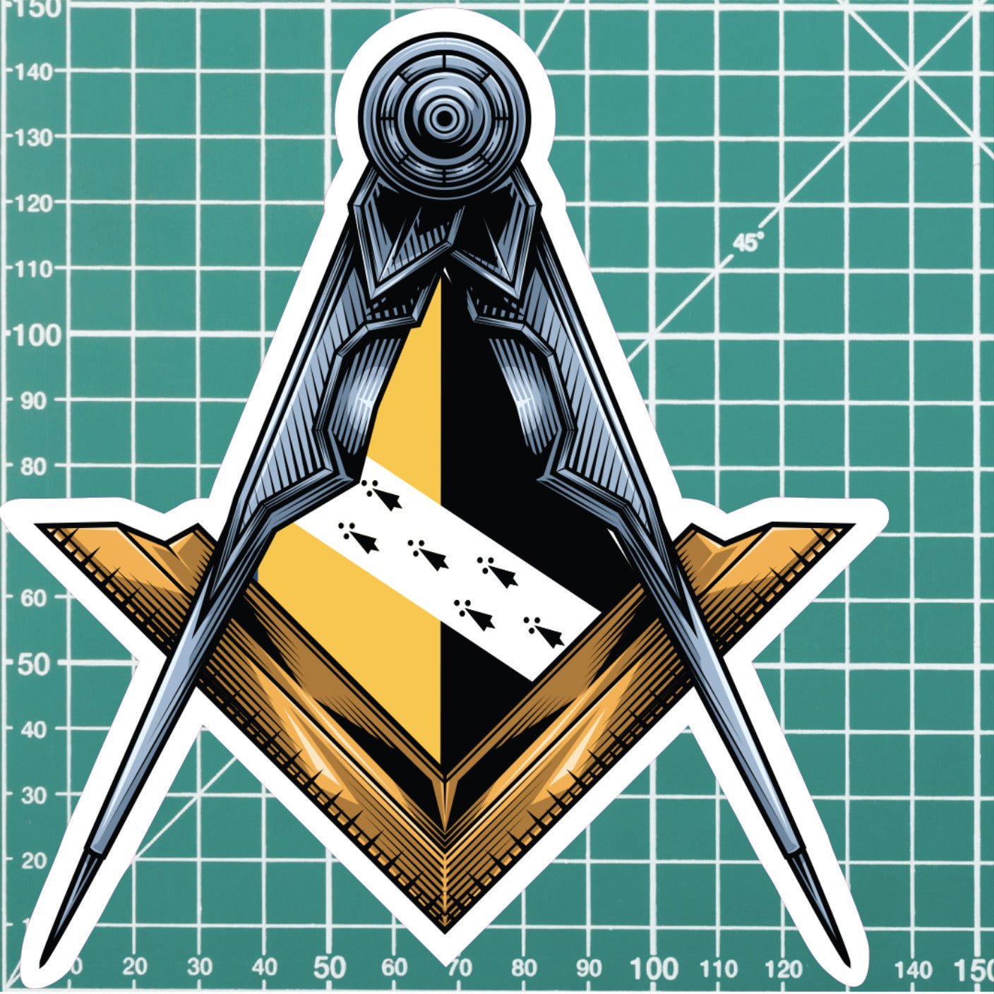 Norfolk Masonic Stickers Square & Compass Union Vinyl Decals redplume