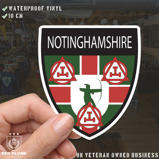 Nottinghamshire Masonic Holy Royal Arch Shield Sticker redplume