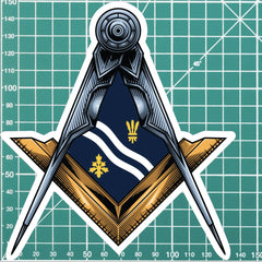 Oxfordshire Masonic Sticker Square & Compass Union Vinyl Decal redplume