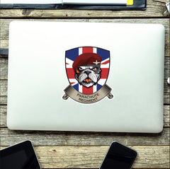 Parachute Regiment British Bulldog and Union Jack Shield Vinyl Sticker - 10cm redplume