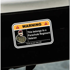 Parachute Regiment Camouflage Warning Funny Vinyl Sticker 100mm wide redplume