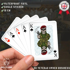 Parachute Regiment King & Aces Waterproof Vinyl Sticker/Decal 10cm redplume