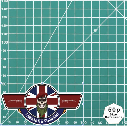 Parachute Regiment UV Laminated Vinyl Sticker - Wings - Red Plume