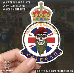 Parachute Regiment Veteran UV Laminated Lord Kitchener & Beret Decal redplume