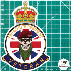 Parachute Regiment Veteran UV Laminated Lord Kitchener & Beret Decal redplume