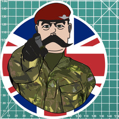 Parachute Regiment Vinyl Waterproof Sticker, Lord Kitchener Design redplume