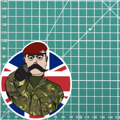 Parachute Regiment Vinyl Waterproof Sticker, Lord Kitchener Design redplume