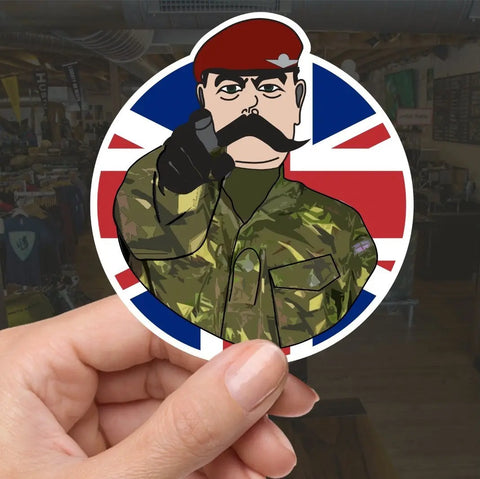 Parachute Regiment Vinyl Waterproof Sticker, Lord Kitchener Design - Red Plume